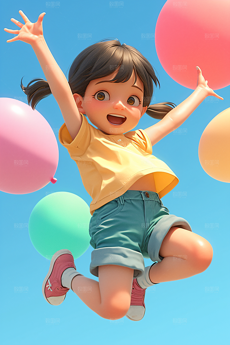 小孩肖像童趣模型