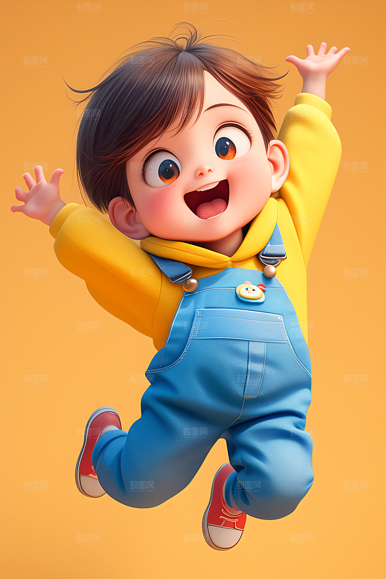 小孩人物烂漫模型