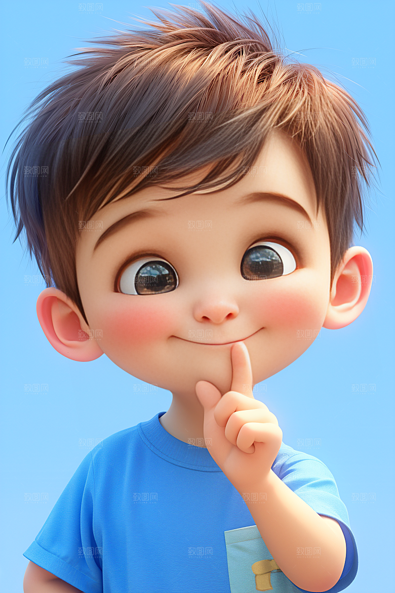 小孩烂漫立体模型