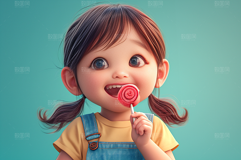 小孩可爱六一儿童节模型