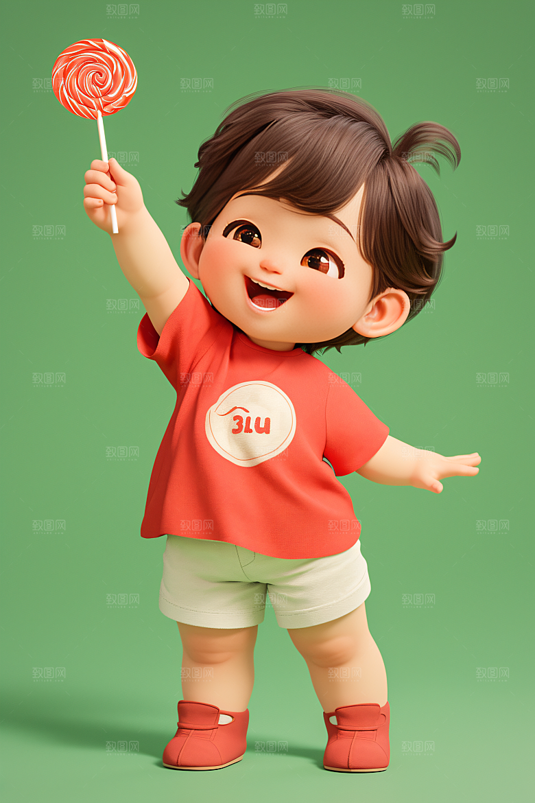小孩天真童趣模型