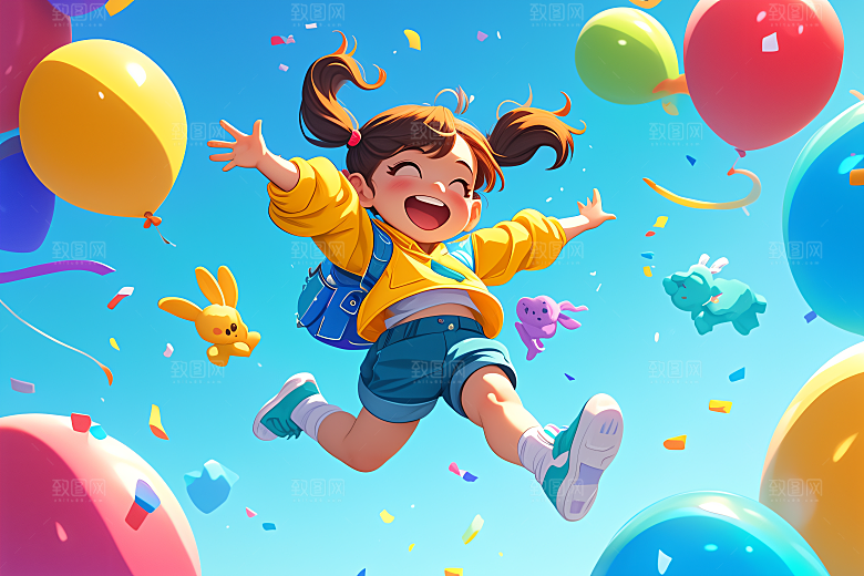 小孩可爱童年模型