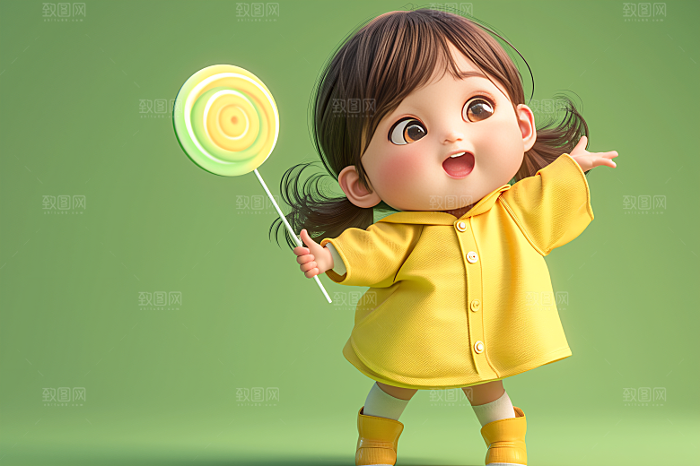 小孩可爱烂漫模型