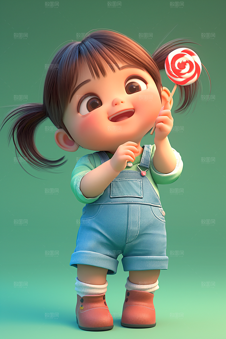 小孩可爱六一儿童节模型