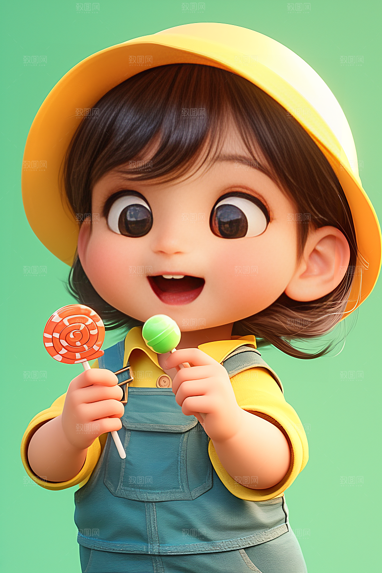小孩可爱高清模型