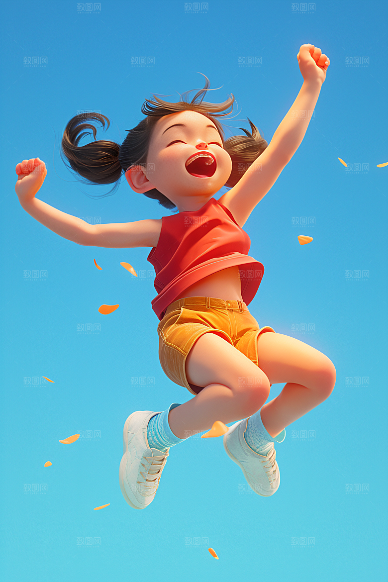 小孩人物天真模型