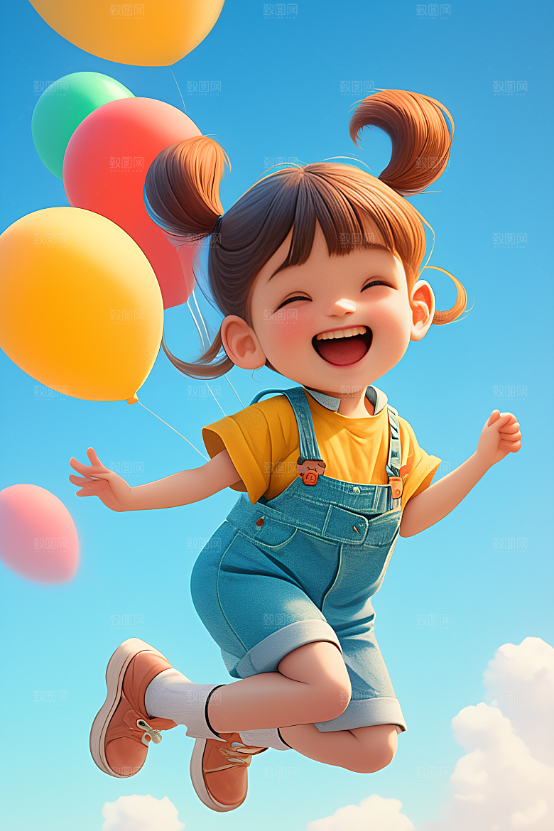 小孩人物天真模型