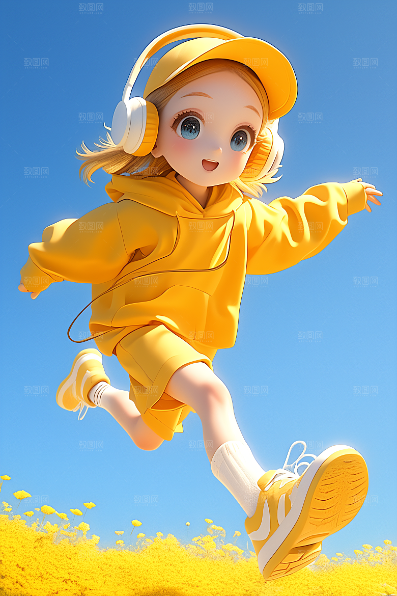 小孩六一儿童节肖像模型