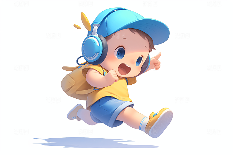 小孩烂漫童趣模型