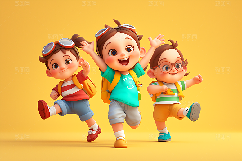 小孩天真可爱模型