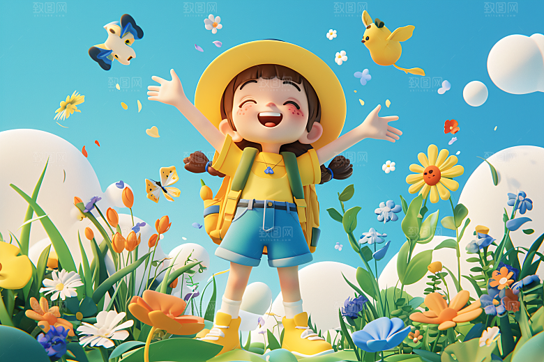 小孩可爱童趣模型