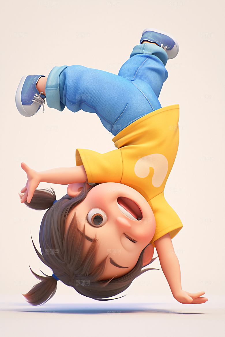 小孩天真立体模型