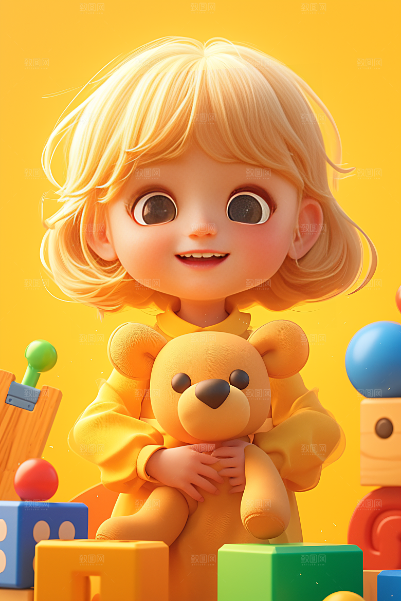 小孩可爱C4D模型