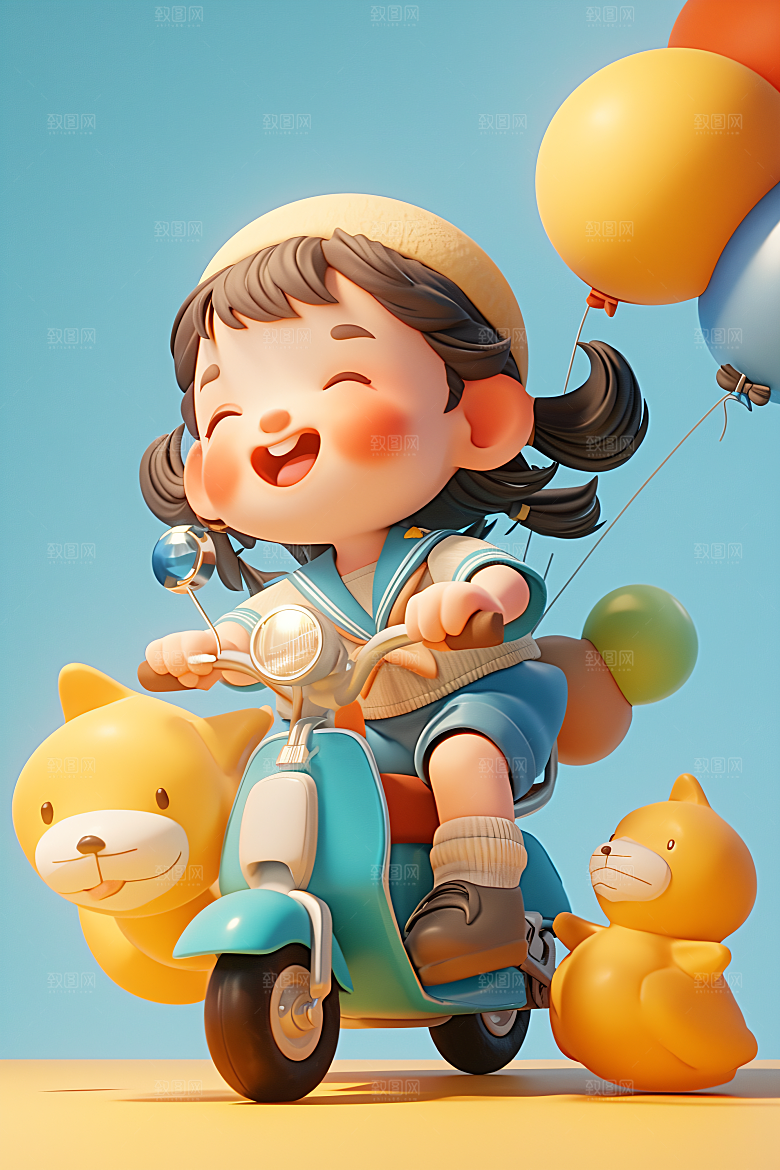 小孩烂漫可爱模型