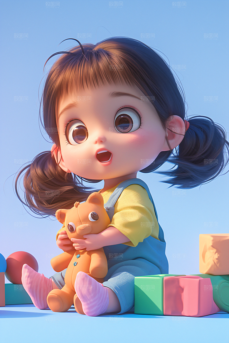 小孩高清立体模型