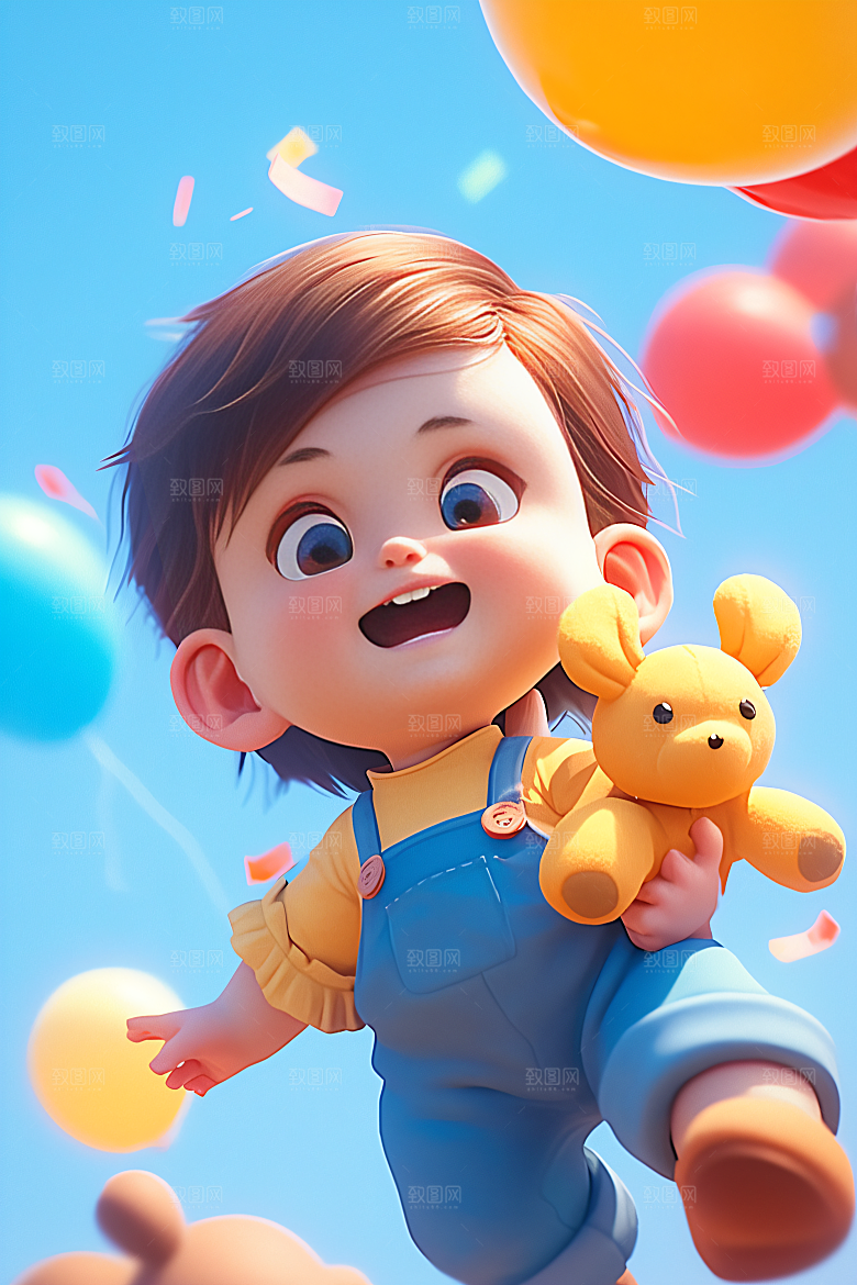 小孩童年立体模型