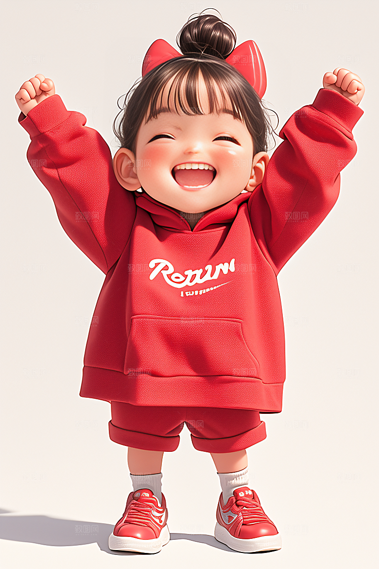 小孩天真童趣模型