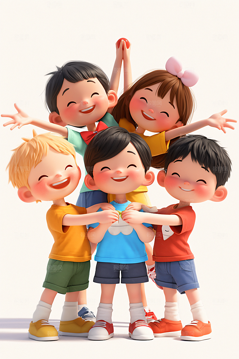 小孩天真童趣模型