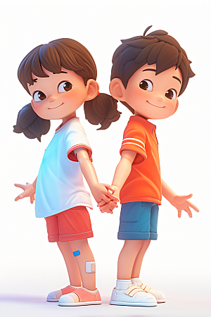 小孩烂漫童趣模型
