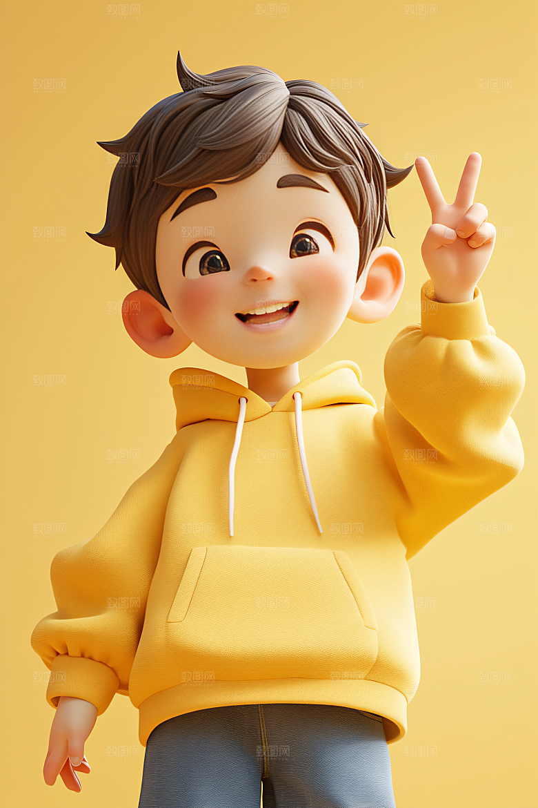 小孩人物烂漫模型