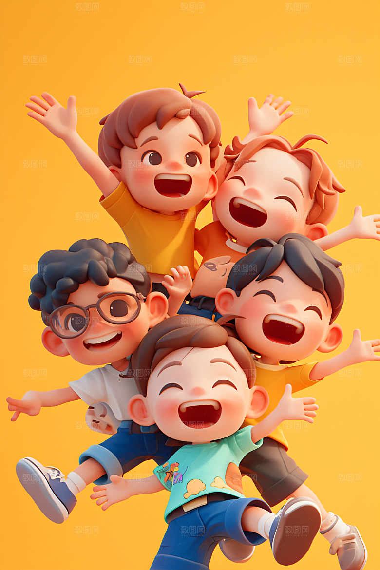 小孩童趣童年模型