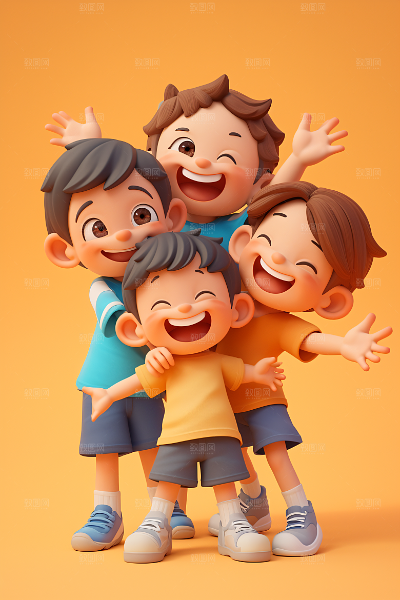 小孩可爱天真模型