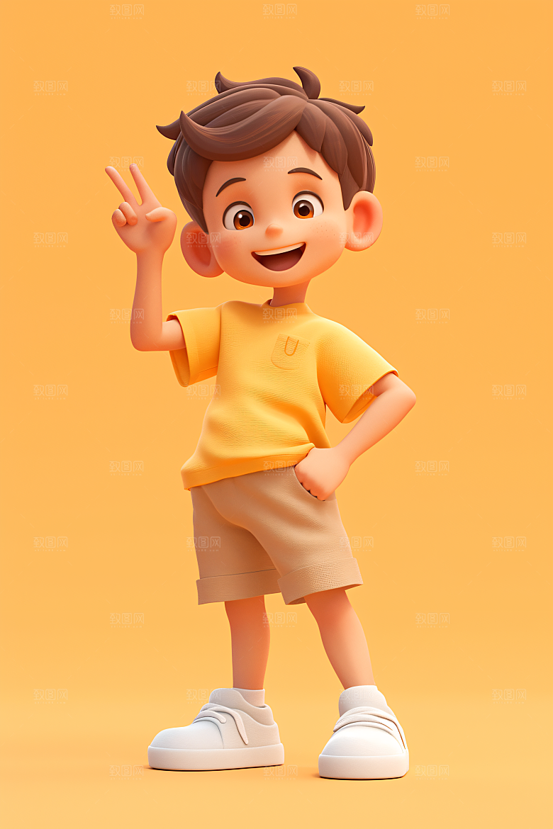 小孩立体天真模型
