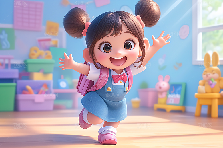 小孩六一儿童节肖像模型
