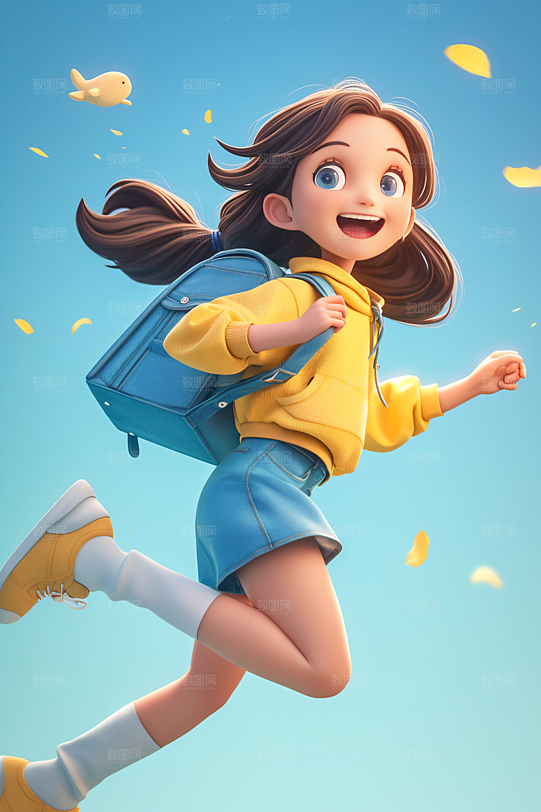 小孩天真六一儿童节模型