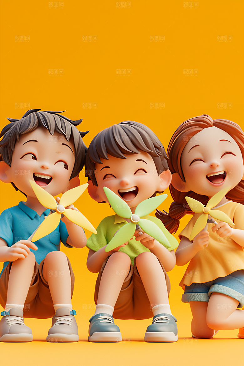 小孩童年肖像模型