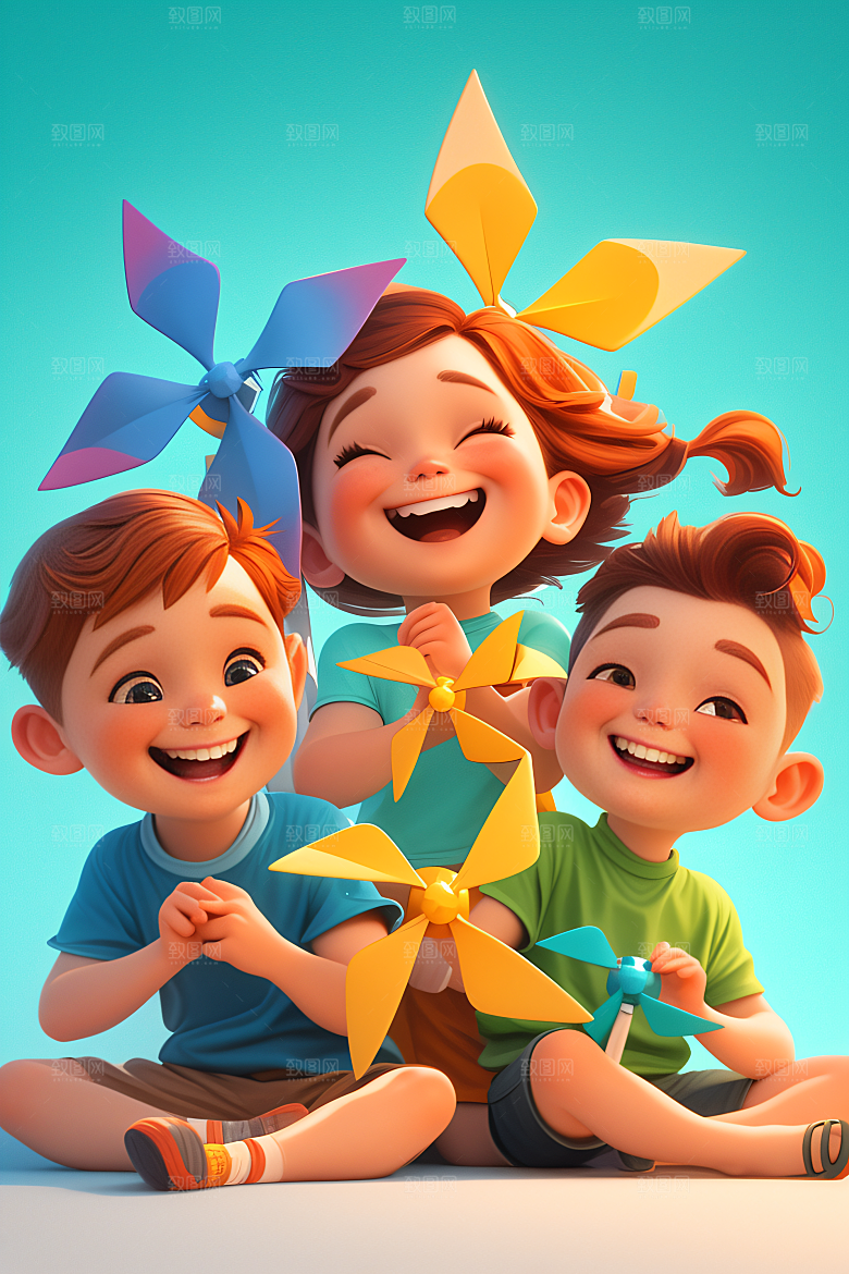 小孩可爱烂漫模型