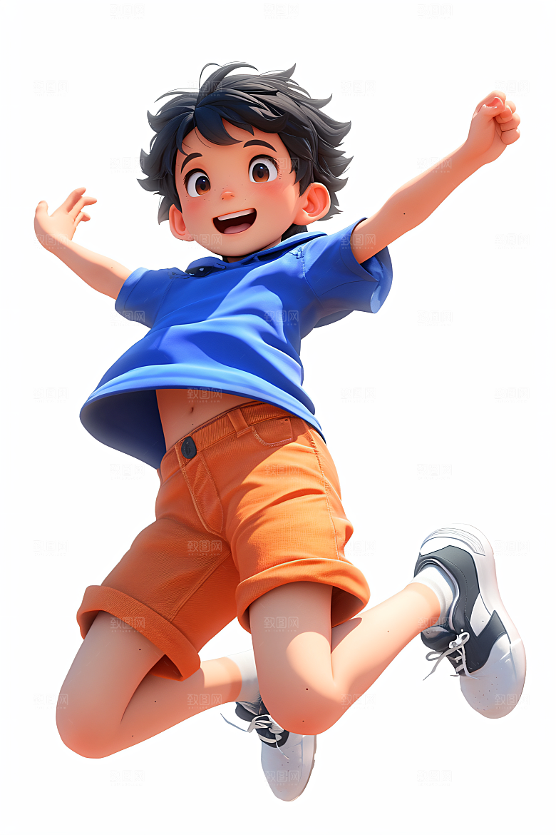 小孩童趣烂漫模型