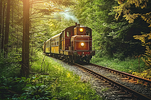 行驶中的火车山川穿梭素材