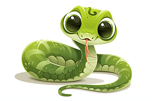 小青蛇动物十二生肖插画