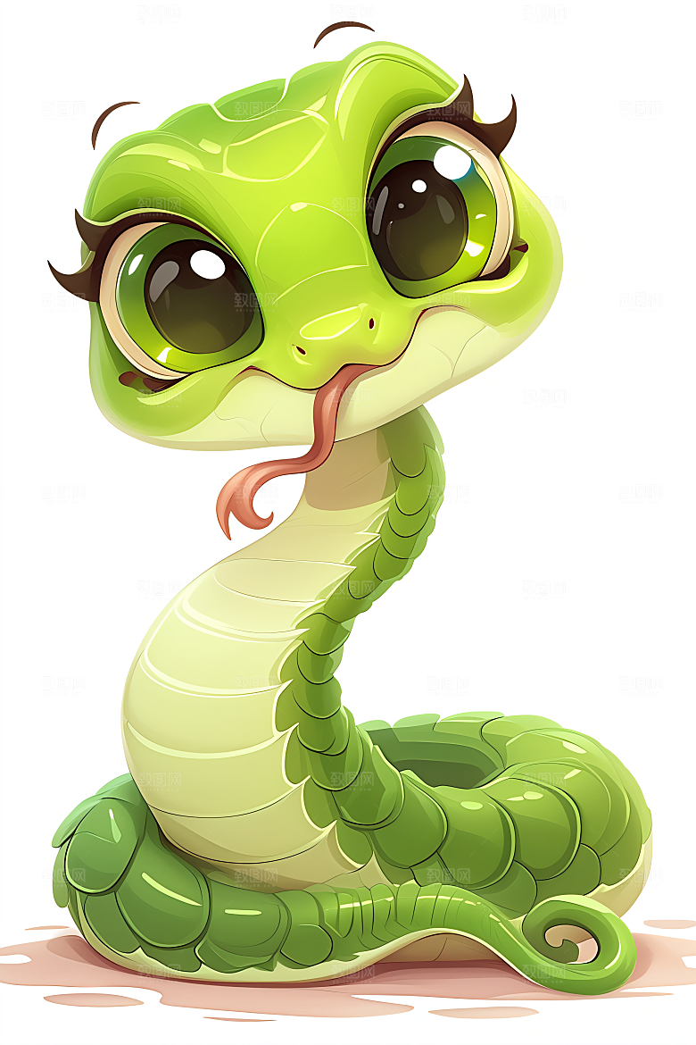 小青蛇高清卡通插画