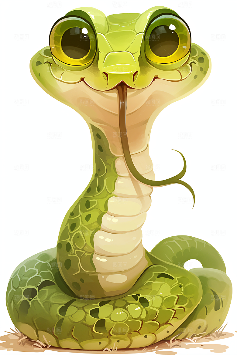 小青蛇高清可爱插画