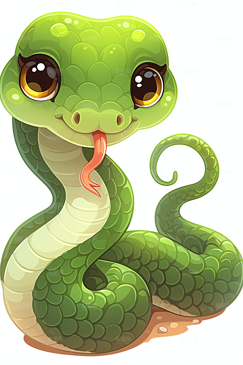 小青蛇动物竹叶青插画
