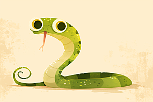 小青蛇蛇年动物插画