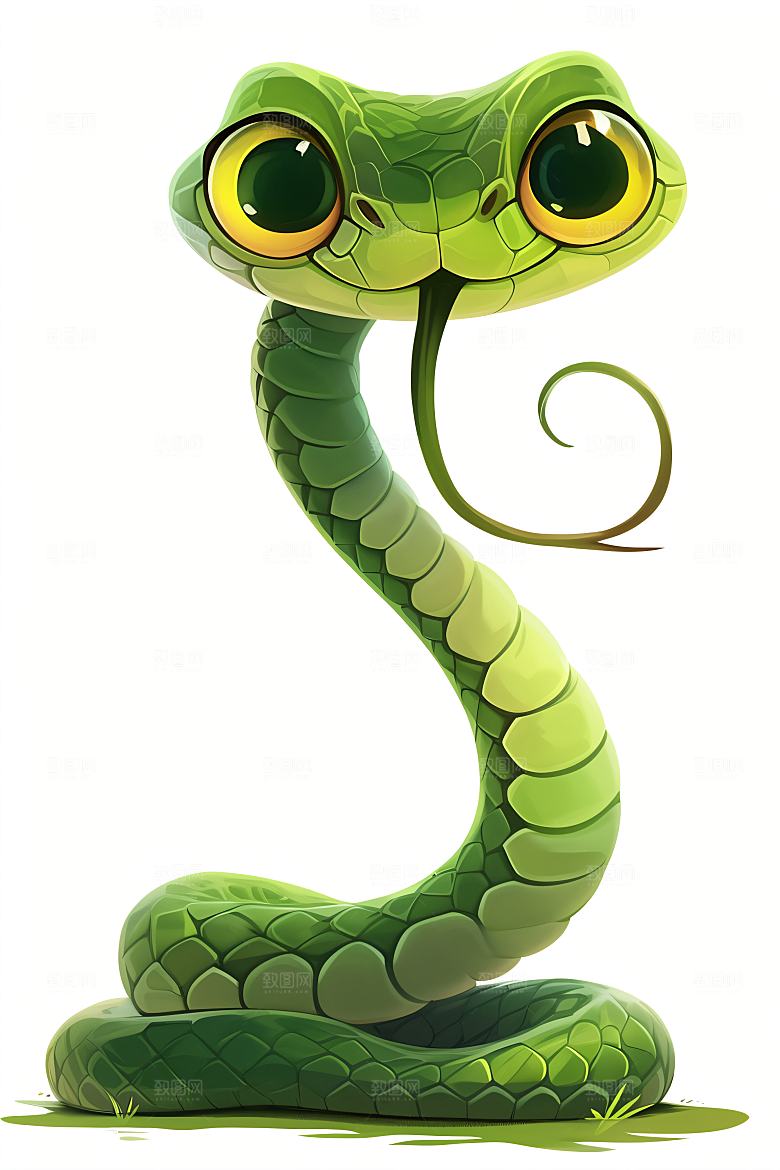 小青蛇可爱高清插画