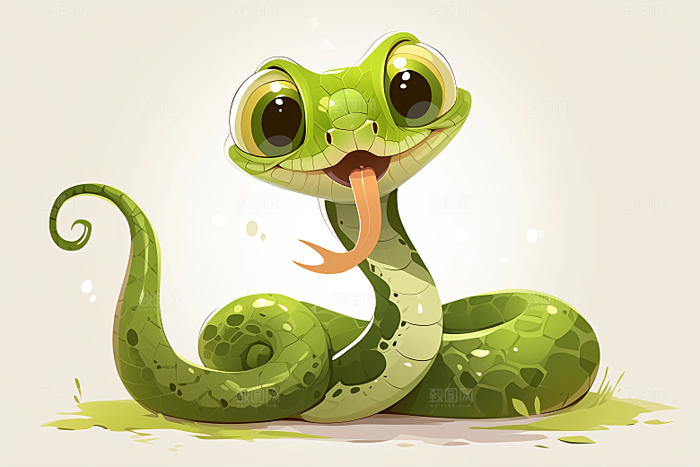 小青蛇蛇年高清插画
