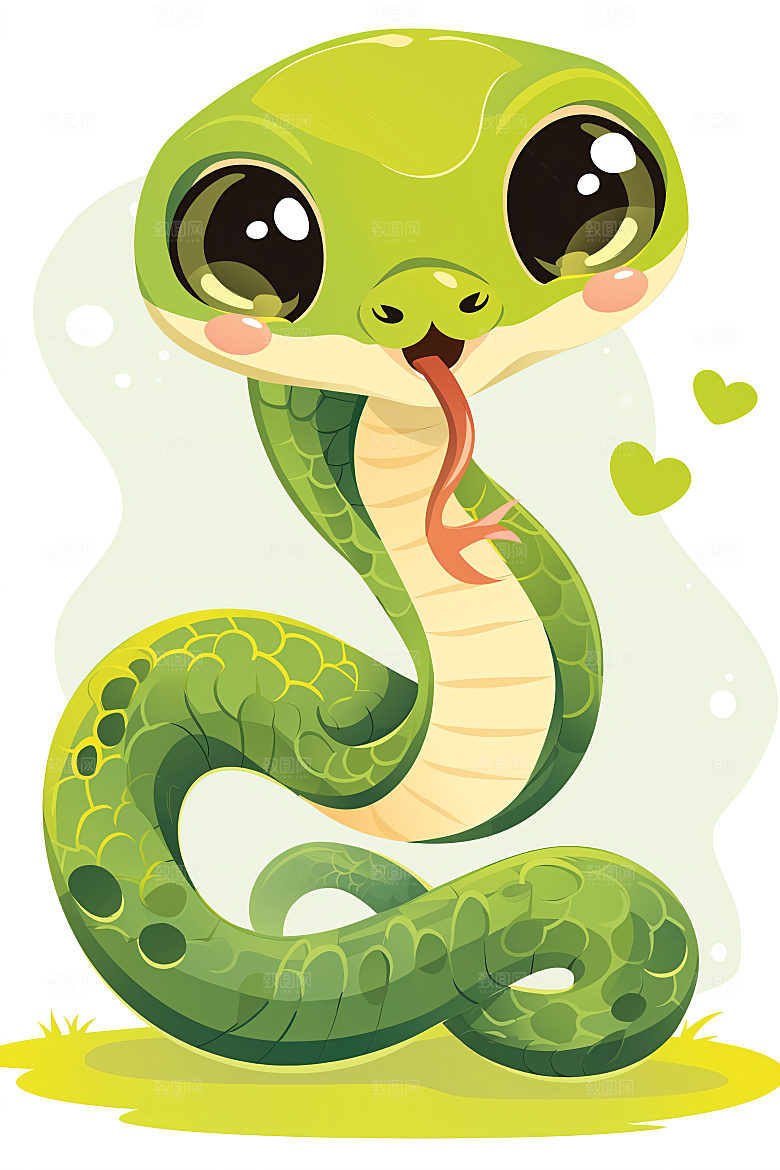 小青蛇蛇年高清插画