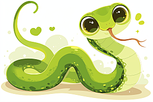 小青蛇十二生肖动物插画