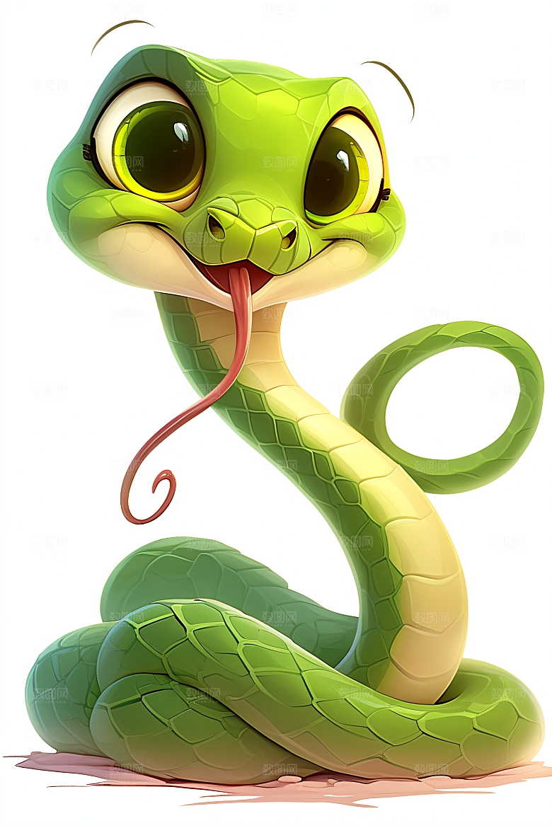 小青蛇高清手绘插画