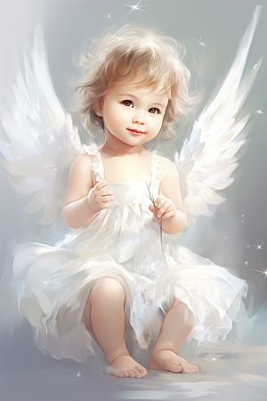 可爱小天使甜美儿童素材