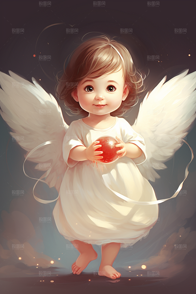 可爱小天使插画丘比特素材