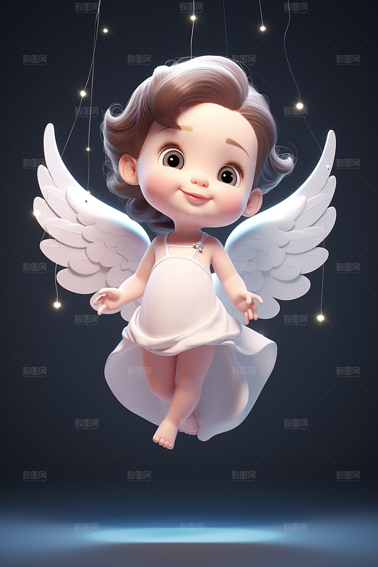 可爱小天使插画孩子素材