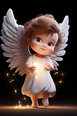 可爱小天使儿童清新素材