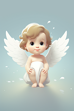 可爱小天使清新儿童素材