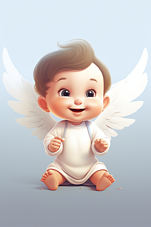 可爱小天使儿童孩子素材