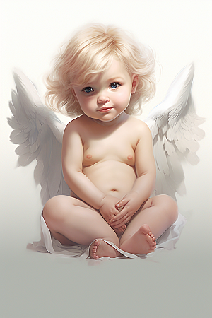 可爱小天使人物清新素材